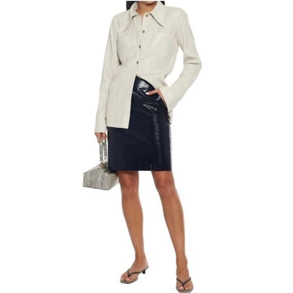 Theory Clean Leather Pencil Skirt  0 - Picture 1 of 9